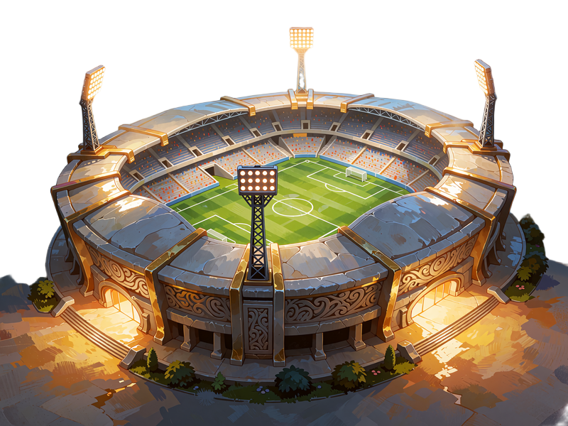 Oświetlony stadion widziany z lotu ptaka - sekcja zakładów sportowych Sankra Casino